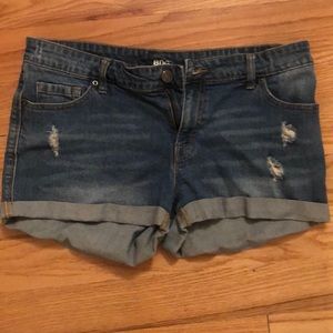 Light denim jean shorts
